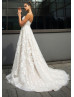 Strapless Sweetheart Neck Ivory Lace Tulle Wedding Dress